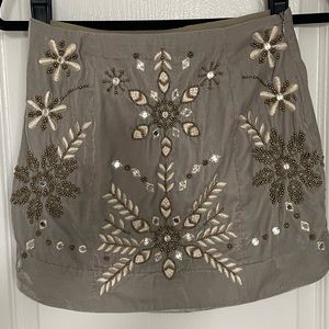 Free People Bright Lights Velvet Mini Skirt in Silver